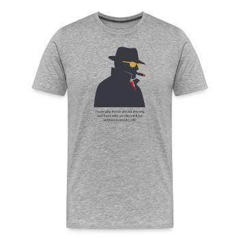 Silhouette noir avec cigare - T-shirt bio Premium Homme - gris chiné - Devant - Damien (186cm)