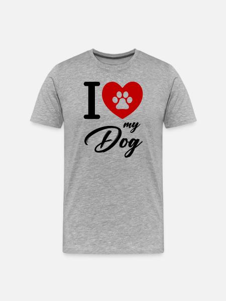 J’aime mon chien - T-shirt bio Premium Homme - gris chiné