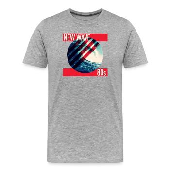 New Wave Neon Surf 80s - Men's Premium Organic T-Shirt - heather grey - Front - Damien (186cm)