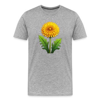 Dandelion - Men's Premium Organic T-Shirt - heather grey - Front - Damien (186cm)