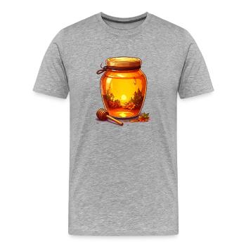Ein Glas Honig - Männer Premium Bio T-Shirt - Grau meliert - Vorne - Damien (186cm)