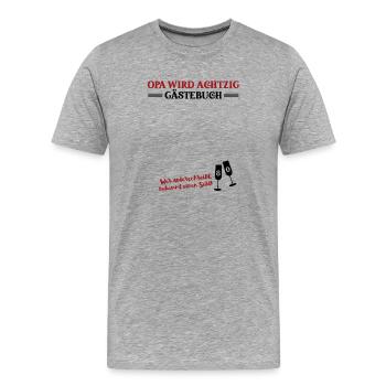 GRANDPA TURNS EIGHTH GRANDFATHER 80th birthday Grandpa Dad - Men's Premium Organic T-Shirt - heather grey - Front - Damien (186cm)