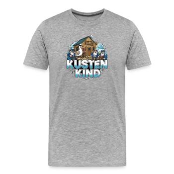 Coastal Child Harbour Pub - Men's Premium Organic T-Shirt - heather grey - Front - Damien (186cm)