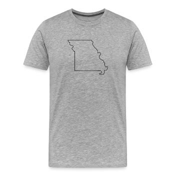 Carte du Missouri - T-shirt bio Premium Homme - gris chiné - Devant - Damien (186cm)