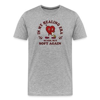 Heart Healing Era Scars Gently - Men's Premium Organic T-Shirt - heather grey - Front - Damien (186cm)