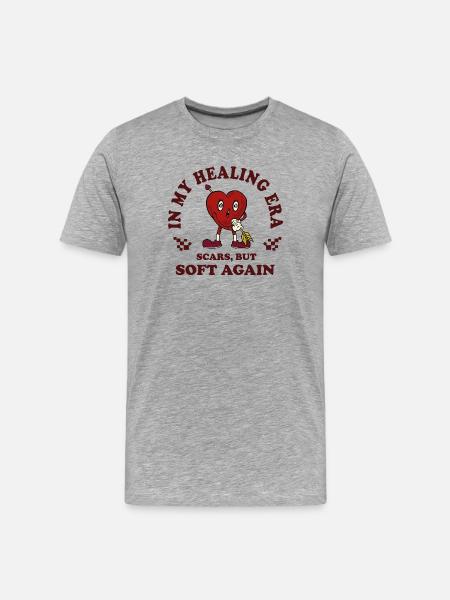Heart Healing Era Scars Gently - Men's Premium Organic T-Shirt - heather grey