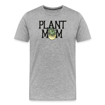Plant Mom Bloom Pot - Men's Premium Organic T-Shirt - heather grey - Front - Damien (186cm)