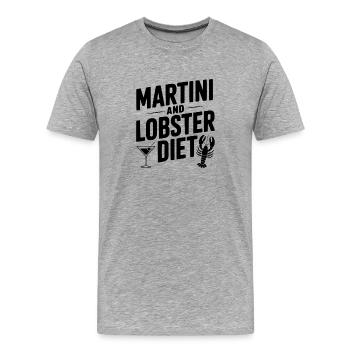 Régime Martini et homard - T-shirt bio Premium Homme - gris chiné - Devant - Damien (186cm)