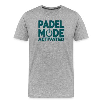 Padel Fashion Activated Power Button Sport Style - Men's Premium Organic T-Shirt - heather grey - Front - Damien (186cm)