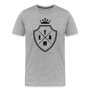 Team Wappen Crest - Männer Premium Bio T-Shirt - Grau meliert - Vorne - Damien (186cm)