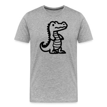 Alligator - Männer Premium Bio T-Shirt - Grau meliert - Vorne - Damien (186cm)