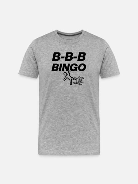 B-B-B-BINGO TREND, VIRAL SJOV, MEME SKOLELEDER 🪑 - Herre Premium T-shirt økologisk - grå meleret