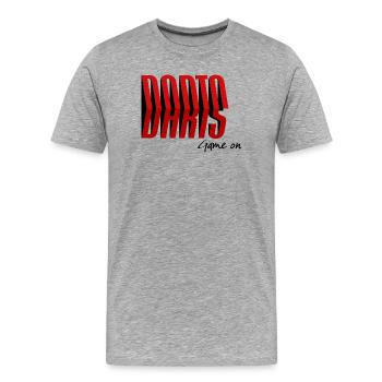 DARTS Match lancé - T-shirt bio Premium Homme - gris chiné - Devant - Damien (186cm)