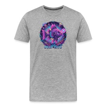 Plongée profonde des poissons néon sous l’eau - T-shirt bio Premium Homme - gris chiné - Devant - Damien (186cm)