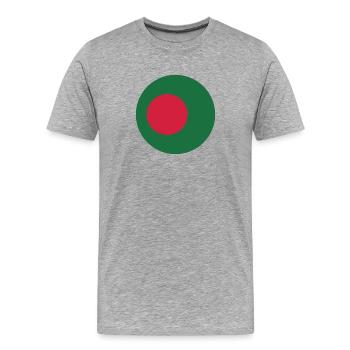 Runde bangladeschische Flagge - Männer Premium Bio T-Shirt - Grau meliert - Vorne - Damien (186cm)