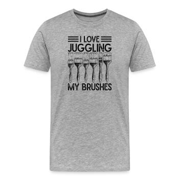 Lustige Geschenke Für Hausmaler Berufs Maler Ideen - Männer Premium Bio T-Shirt - Grau meliert - Vorne - Damien (186cm)