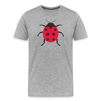 Marienkäfer Design - Männer Premium Bio T-Shirt - Grau meliert - Vorne - Damien (186cm)
