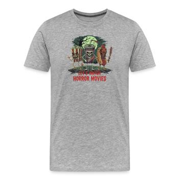 Fans de films d’horreur d’horreur Halloween Film d’horreur - T-shirt bio Premium Homme - gris chiné - Devant - Damien (186cm)