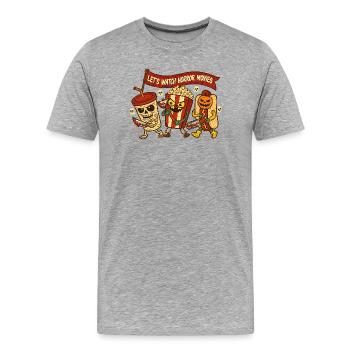 Fans de films d’horreur d’horreur Halloween Film d’horreur - T-shirt bio Premium Homme - gris chiné - Devant - Damien (186cm)