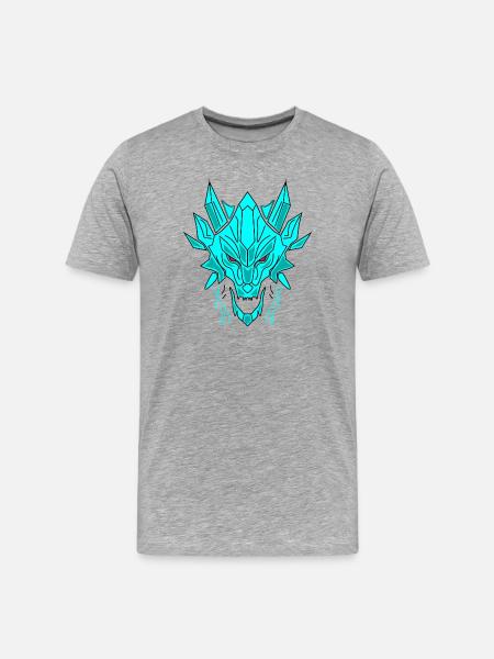 Geometrischer Eisdrache Kopf - Men's Premium Organic T-Shirt - heather grey