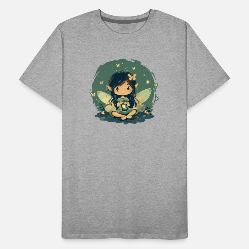 Fée de la forêt avec lanterne T-shirt bio Premium Homme