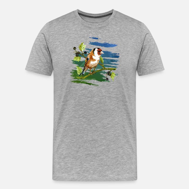 Bunter Vogel - Männer Premium Bio T-Shirt - Grau meliert