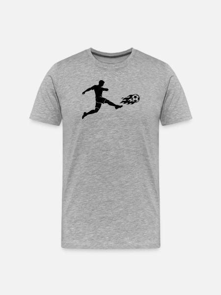 Soccer Striker Silhouette - Men's Premium Organic T-Shirt - heather grey