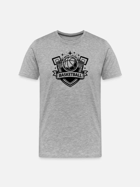Basketball Crest - Men's Premium Organic T-Shirt - heather grey