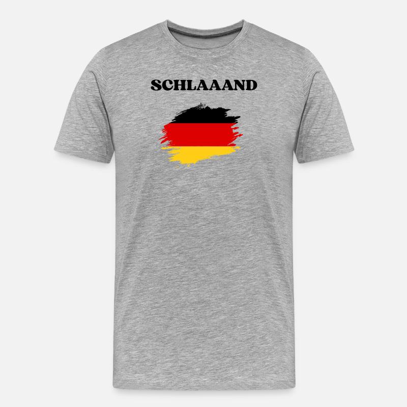 SCHLAAAND - Männer Premium Bio T-Shirt - Grau meliert