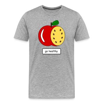 go_healthy - Men's Premium Organic T-Shirt - heather grey - Front - Damien (186cm)