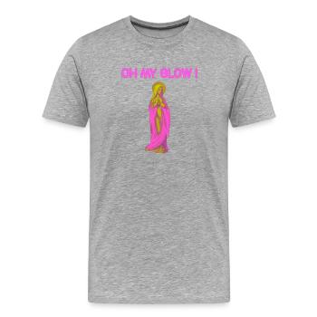 Oh My Glow Vierge Marie Auréole Or - T-shirt bio Premium Homme - gris chiné - Devant - Damien (186cm)