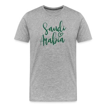 Saudi Arabia – Women's Heart, Love for Saudi Arabia - Men's Premium Organic T-Shirt - heather grey - Front - Damien (186cm)