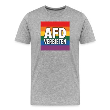 AFD Verbieten - Antifa Tee - Männer Premium Bio T-Shirt - Grau meliert - Vorne - Damien (186cm)