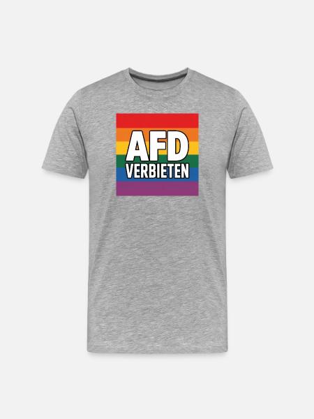 AFD Verbieten - Antifa Tee - Männer Premium Bio T-Shirt - Grau meliert