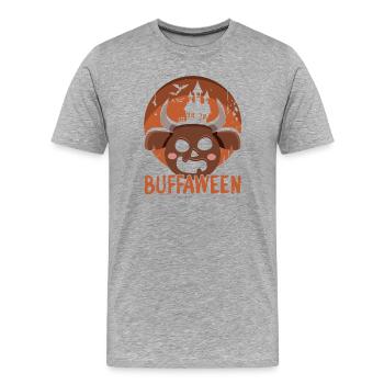 Safari Afrika serengeti wildlife halloween Büffel - Männer Premium Bio T-Shirt - Grau meliert - Vorne - Damien (186cm)