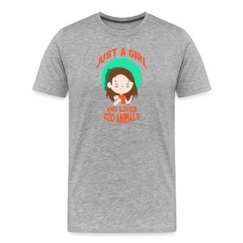Zoo Tiere Tierpark Mädchen Frau - Männer Premium Bio T-Shirt - Grau meliert - Vorne - Damien (186cm)