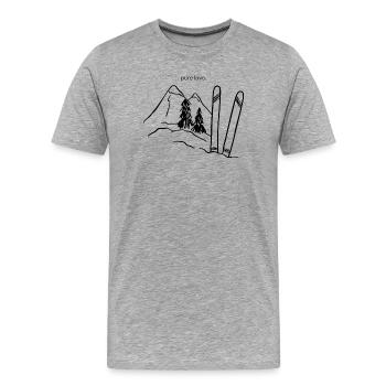 Ski Amour Pur - T-shirt bio Premium Homme - gris chiné - Devant - Damien (186cm)