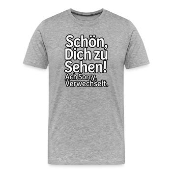 Content de te voir - désolé, je suis perdu. - T-shirt bio Premium Homme - gris chiné - Devant - Damien (186cm)