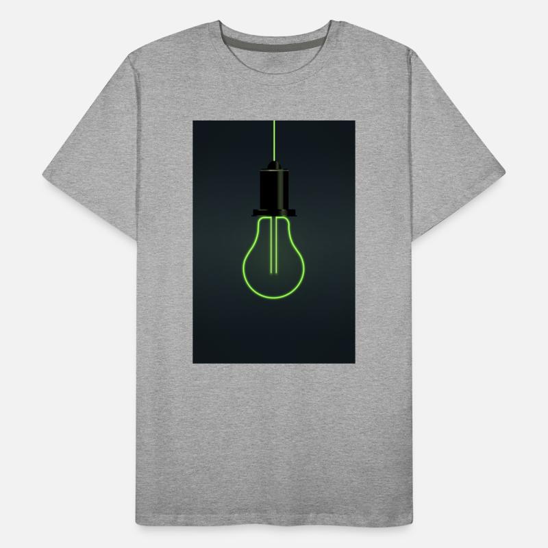 Neon Light Bulb – Minimalist Idea Design Men's Premium Organic T-Shirt