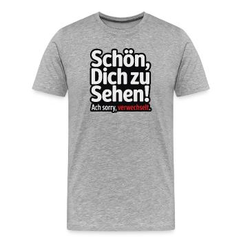 Content de te voir - désolé, je suis perdu. - T-shirt bio Premium Homme - gris chiné - Devant - Damien (186cm)