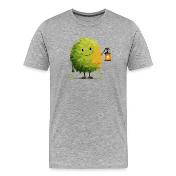 Ami du Bush avec la lanterne - T-shirt bio Premium Homme - gris chiné - Devant - Damien (186cm)