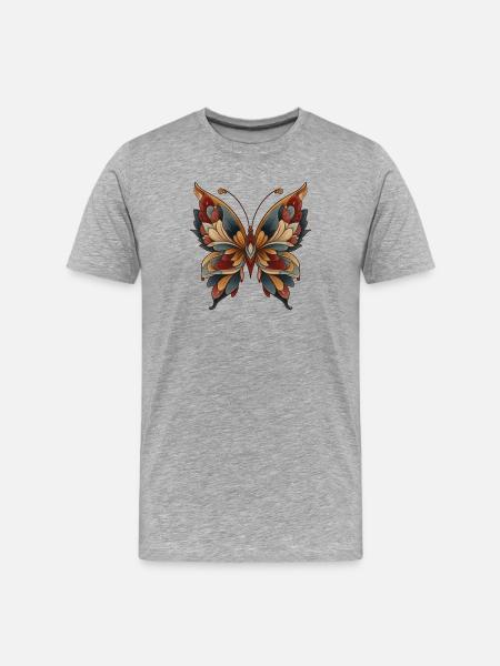 Butterflies - Men's Premium Organic T-Shirt - heather grey