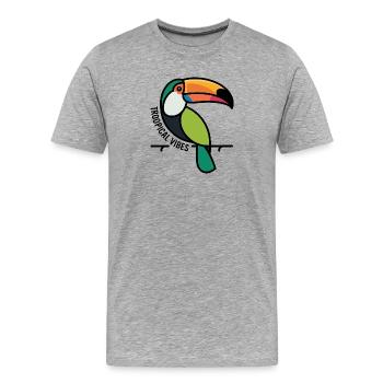 Colorful Toucan Tropical Vibes - Men's Premium Organic T-Shirt - heather grey - Front - Damien (186cm)