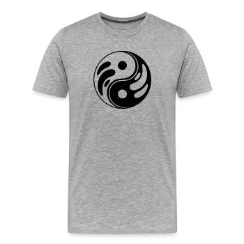 Yin Yang Gleichgewicht Muster - Männer Premium Bio T-Shirt - Grau meliert - Vorne - Damien (186cm)