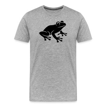 Icône de grenouille - T-shirt bio Premium Homme - gris chiné - Devant - Damien (186cm)