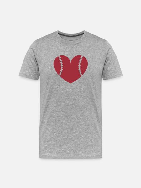 Baseball heart - Men's Premium Organic T-Shirt - heather grey