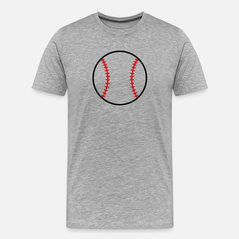 Baseball - Männer Premium Bio T-Shirt - Grau meliert