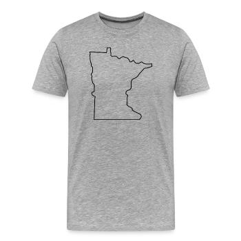 Carte du Minnesota - T-shirt bio Premium Homme - gris chiné - Devant - Damien (186cm)