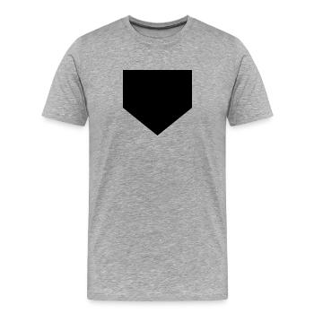 Baseball home plate - Men's Premium Organic T-Shirt - heather grey - Front - Damien (186cm)