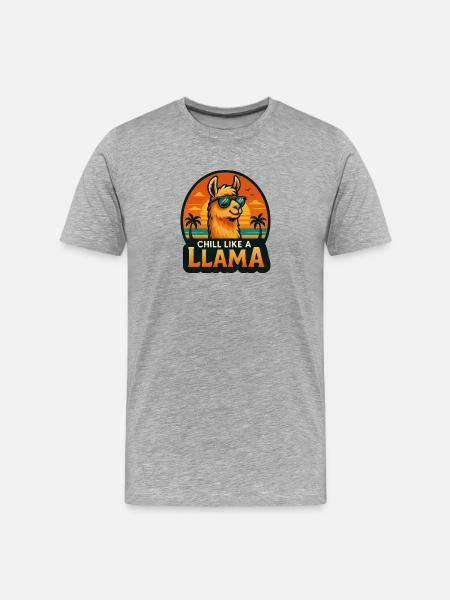 Chill like a llama - Men's Premium Organic T-Shirt - heather grey